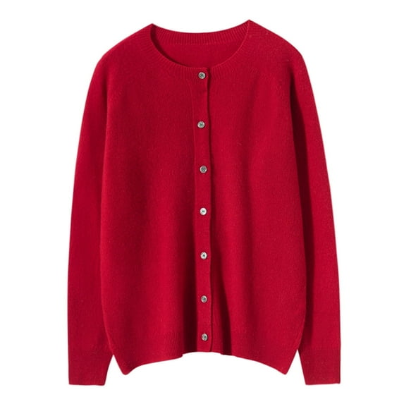 G Guzemor Women’s 100% Merino Wool Cardigan Sweater Crew Neck Long Sleeve Knit Casual Button Down Lightweight Tops Outwear