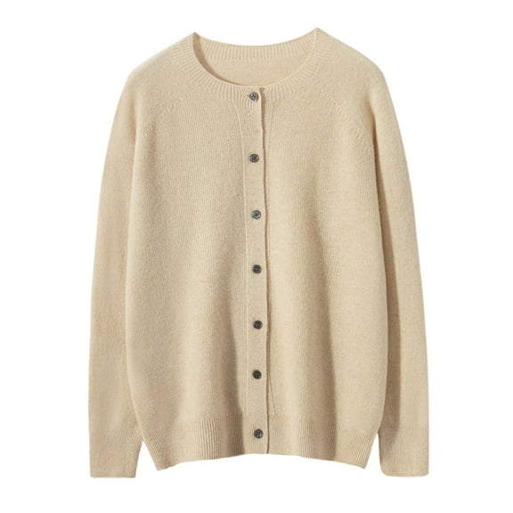 G Guzemor Women’s 100% Merino Wool Cardigan Sweater Crew Neck Long Sleeve Knit Casual Button Down Lightweight Tops Outwear