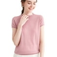 thumbnail image 1 of G Guzemor Women’s Merino Wool Blend Crewneck Short Sleeve Sweaters Breathable Summer Base Layer T-Shirt Top Travel Hiking Tee, 1 of 7
