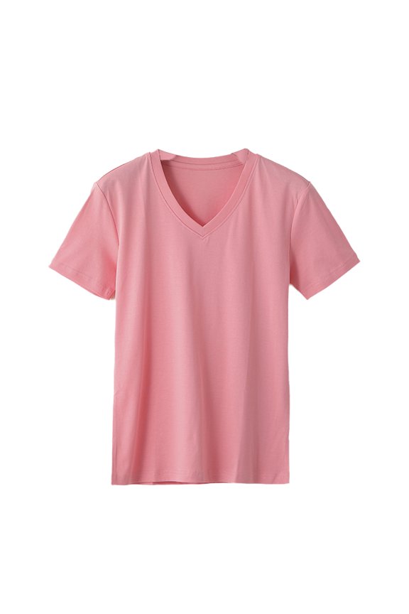 G Guzemor Women's Summer Tops Tee 100% Mercerized Cotton 2025 V-Neck T-Shirts Casual Comfort Short Sleeve Pullover