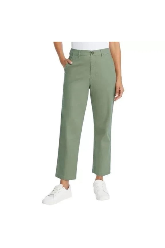 & Co. Women's Chino Pants Ankle Length, Green, 10