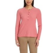 G.H. Bass & Co. Ladies Size Large Long-Sleeve Henley Top, Pink