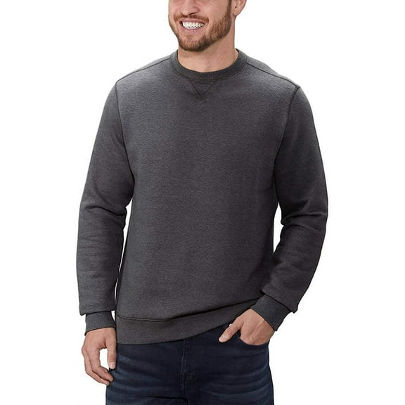 G.H. Bass & Co Men's Crewneck Pullover Sweatshirt, Black Heather Medium - NEW