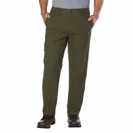 G.H. Bass & Co. Men's Flat Front Canvas Terrain Pant, Green, 36W x 30L
