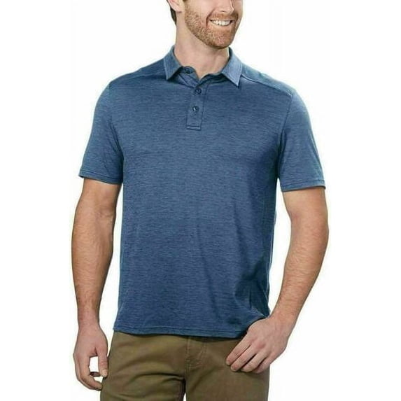 G.H. Bass & Co. Men's Performance Polo, Navy Blazer HTR 2XL