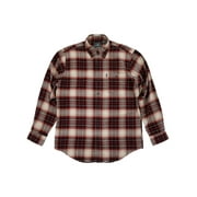G.H. BASS & Co. Mens Black Beige Plaid Flannel Long Sleeve Button-Down Shirt S
