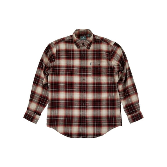 G.H. Bass & Co. Mens Black Beige Plaid Flannel Long Sleeve Button-Down Shirt S