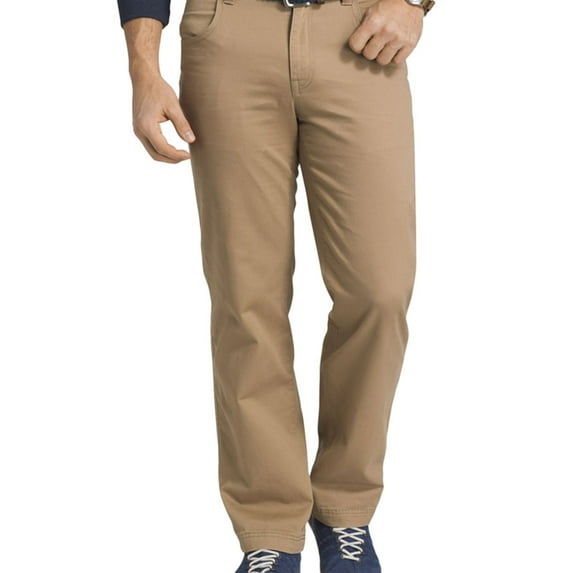 G.H. Bass & Co. Mens Camp Side Canvas Casual Chino Pants, Brown, Big & Tall, 44W x 34L