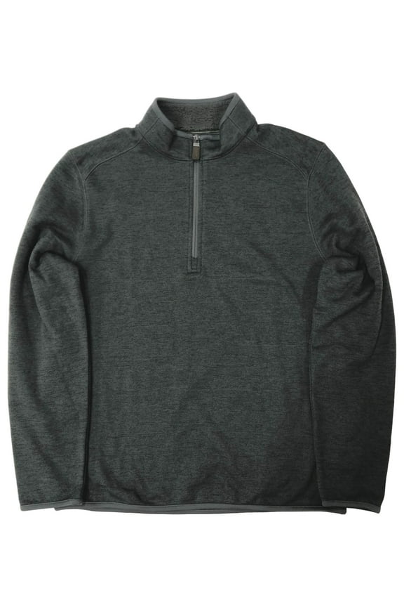 & Co. Mens Charcoal Gray Speckle Thermal 1/4 Zip Jacket Shirt Medium