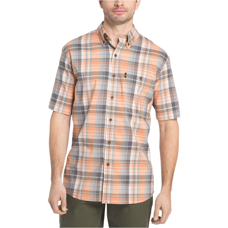 G.H. Bass & Co. Mens Desert Mountain Button Up Shirt, Orange