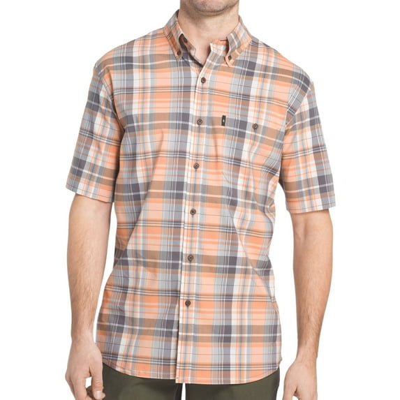 G.H. Bass & Co. Mens Desert Mountain Button Up Shirt, Orange, Small