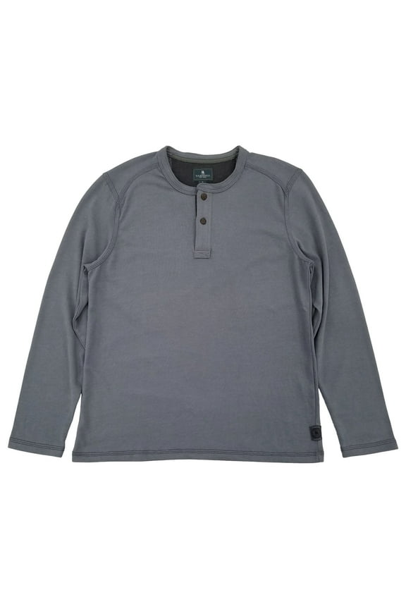 & Co. Mens Gray Heather Jersey Henley Long Sleeve Shirt Small