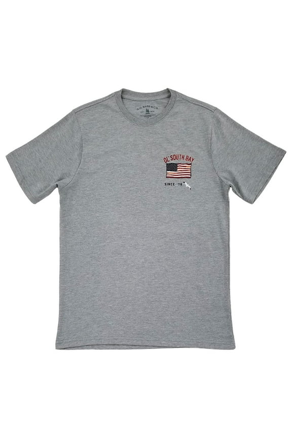 & Co. Mens Gray Heather Ol' South Bay Graphic Tee Untucked T-Shirt S