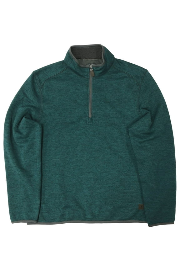 & Co. Mens Green Speckle Thermal 1/4 Zip Jacket Shirt Medium