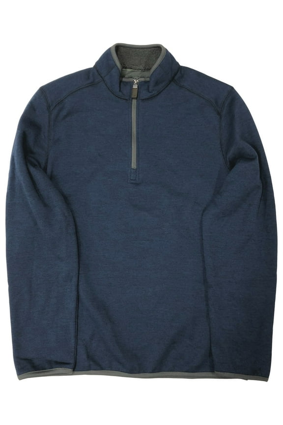 & Co. Mens Navy Blue Thermal 1/4 Zip Jacket Shirt Medium