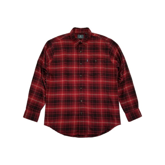 G.H. Bass & Co. Mens Red & Black Plaid Flannel Long Sleeve Button-Down Shirt S