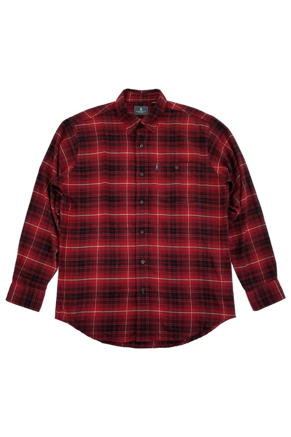 & Co. Mens Red & Black Plaid Flannel Long Sleeve Button-Down Shirt S