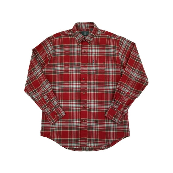 G.H. Bass & Co. Mens Red & Gray Plaid Flannel Long Sleeve Button-Down Shirt M