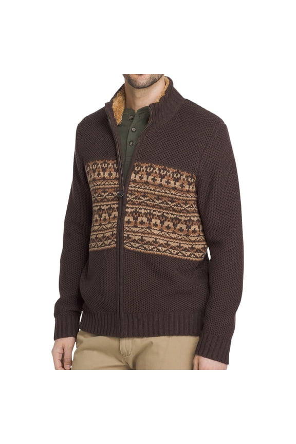 & Co. Mens Rock Ridge Full-Zip Cardigan Sweater, Brown, Medium
