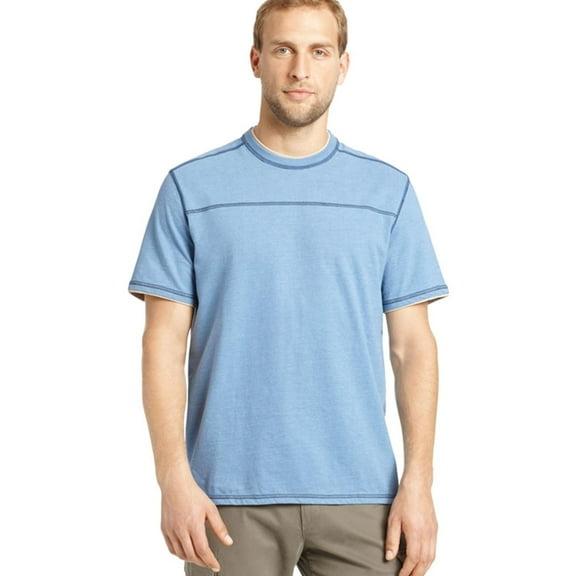 G.H. Bass & Co. Mens Sueded Jersey Graphic T-Shirt, Blue, Medium