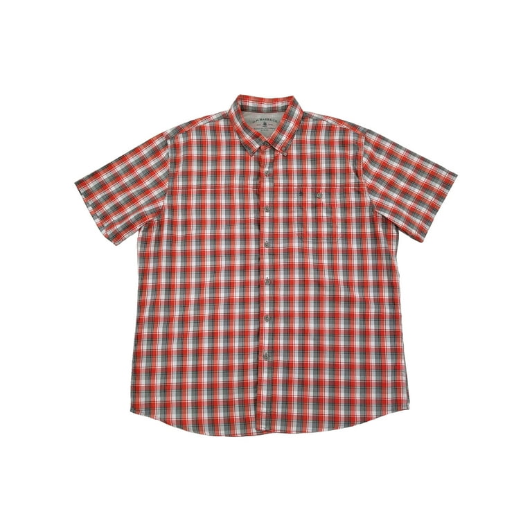 G.H. Bass & Co. Mens Valiant Poppy Plaid Untucked Button-Down Shirt Medium  