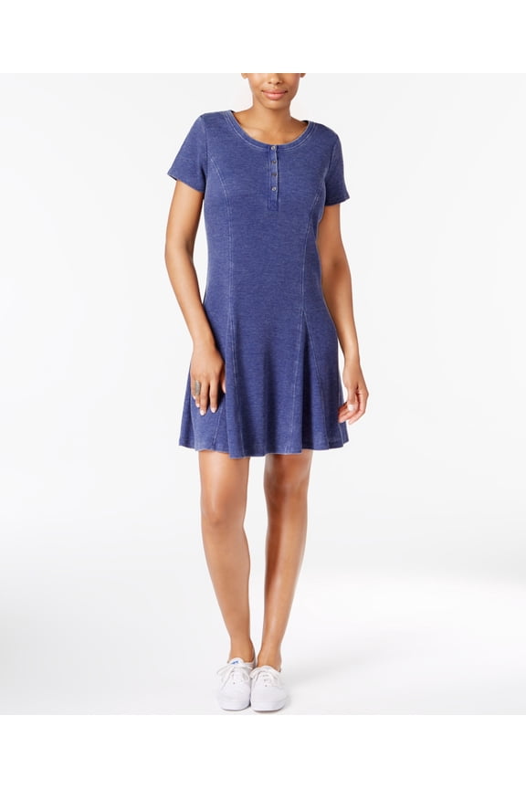 & Co. Women's Faded Waffle Dress, Navy Water, XL