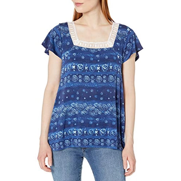 G.H. Bass & Co. Women's Urchin Stripe Top, Navy Water Combo, S