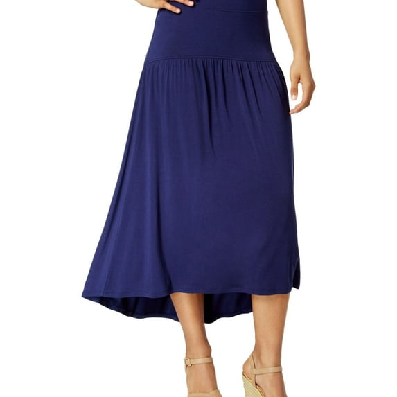 G.H. Bass & Co. Womens Basic High-Low Skirt, Blue, Medium