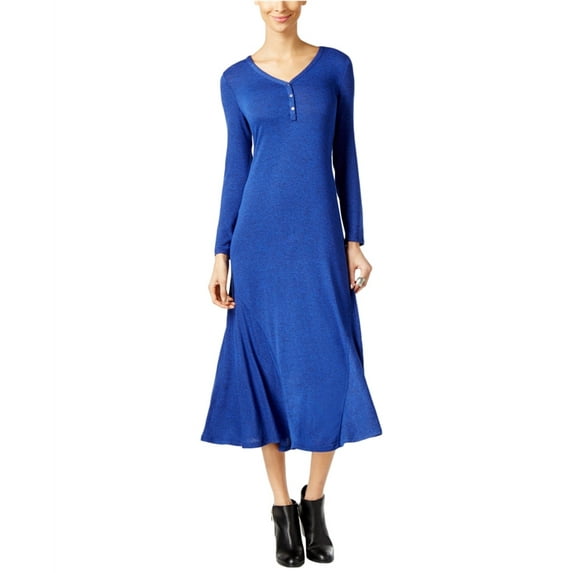 G.H. Bass & Co. Womens Marled Maxi Dress, Blue, Small