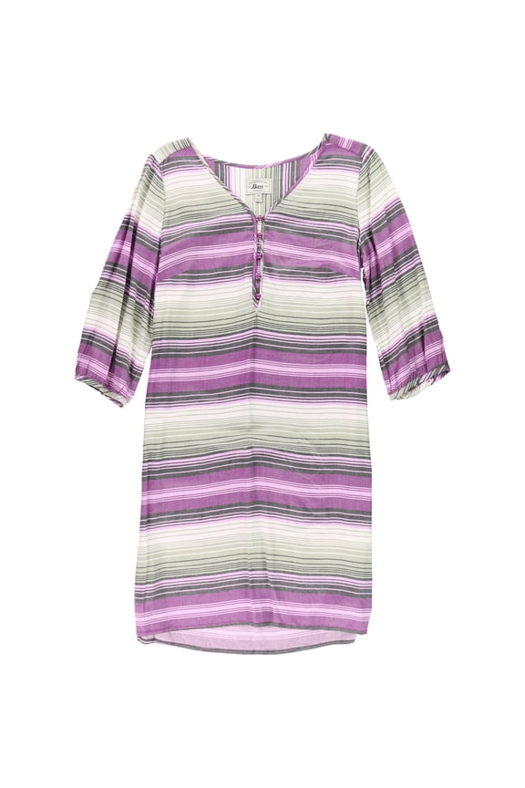 & Co. Womens Striped Shirt Dress, Purple, Medium