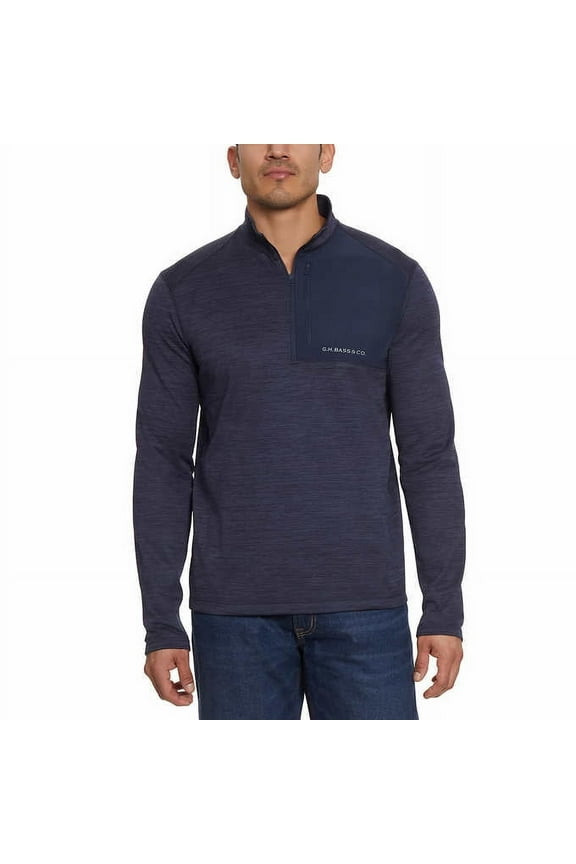 Men's Quarter Zip Fleece Top, Blue XL