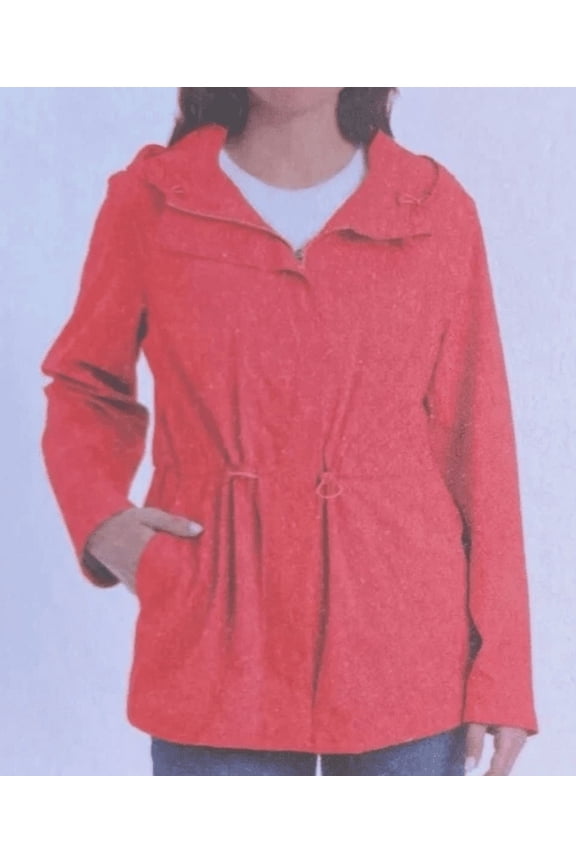 G.H.Bass Women's Anorak Water Resistant Jacket w/Zippered Pockets Pink Large