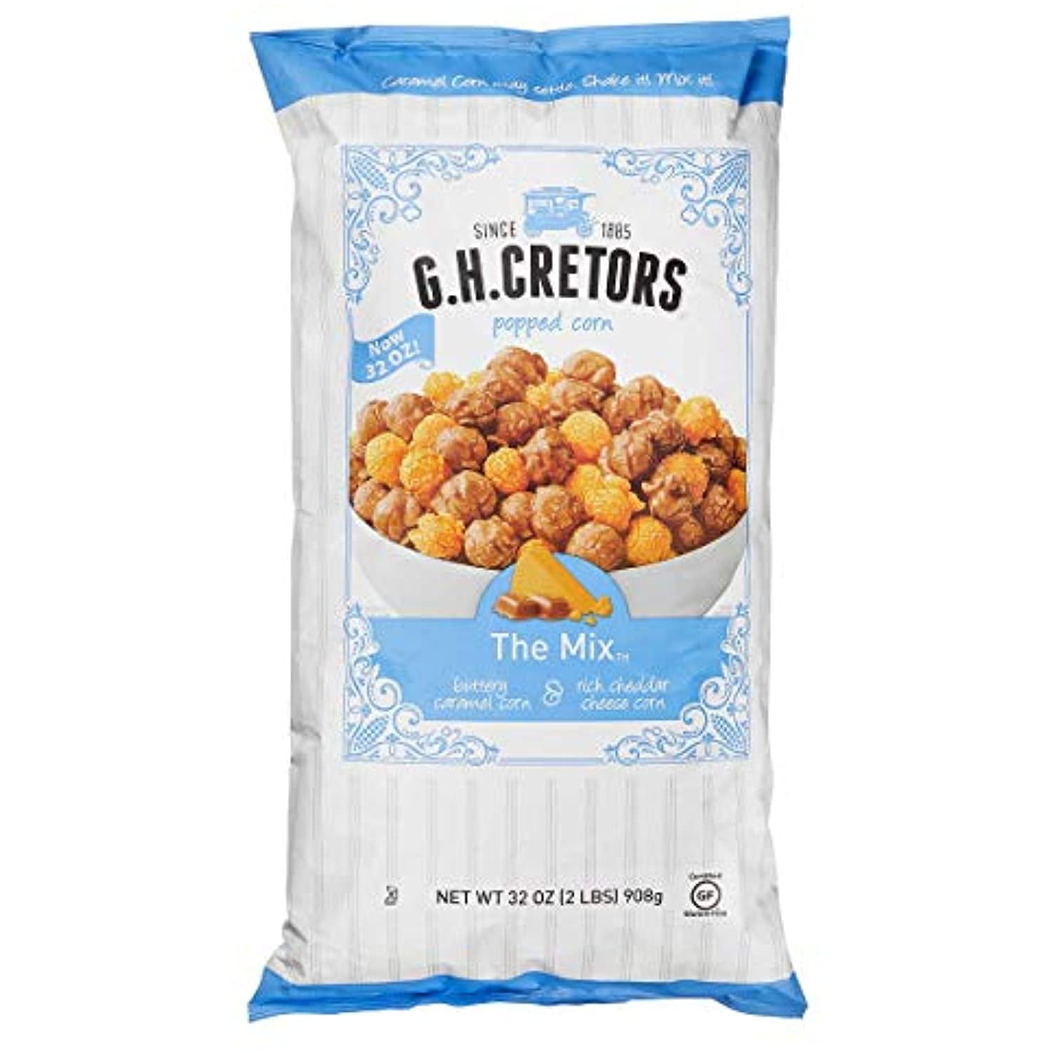 G.H. Cretors Caramel & Cheese Popcorn The Mix ( 2 PACK 32oz Each Bag