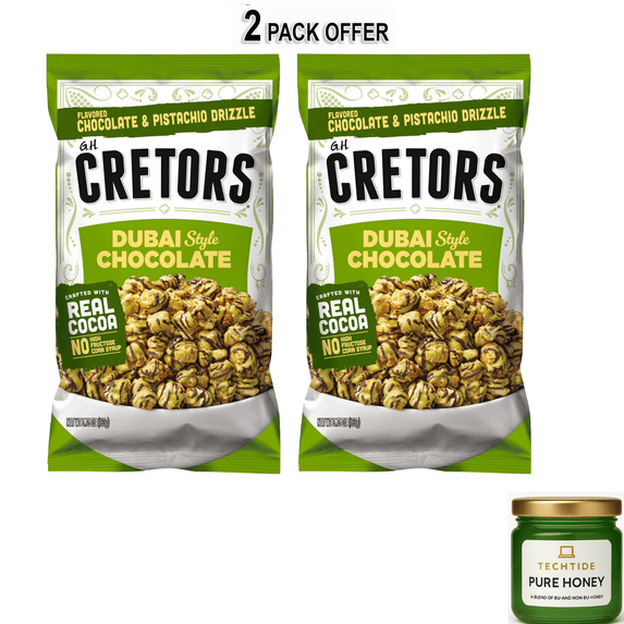 G.H. Cretors Dubai Style Chocolate Drizzled Popped Corn, 5.75 ounces Bag