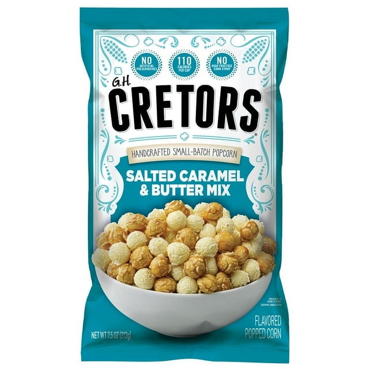G.H. Cretors Salted Caramel & Butter Mix Popcorn, 7.5 oz Bag(2 Packs)