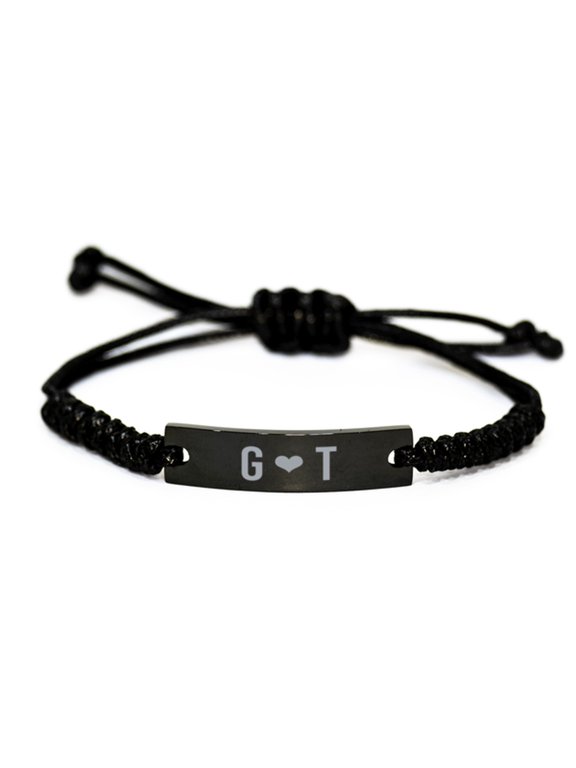 G Heart T Bracelet G and T Initial Letters for Men Couple Personalized Name Monogram Anniversary Christmas Wife Husband