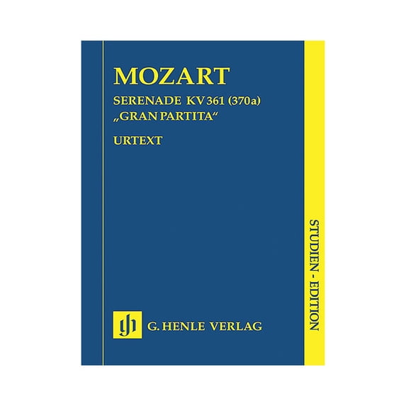 G. Henle Verlag Gran Partita Bb Major K361 (Study Score) Henle Study Scores Series Softcover by Wolfgang Amadeus Mozart