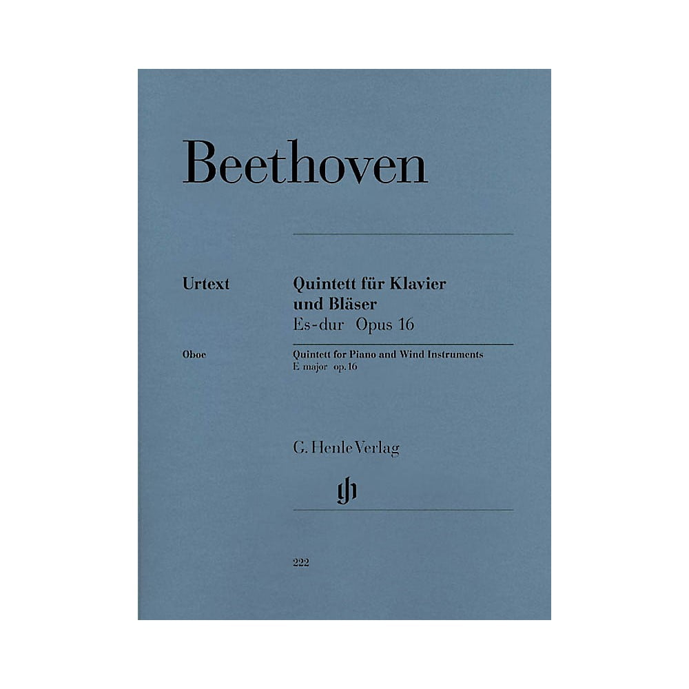 G. Henle Verlag Quintet for Piano and Wind Instruments in E-flat Maj, Op 16 Henle Music Folios Book by Beethoven