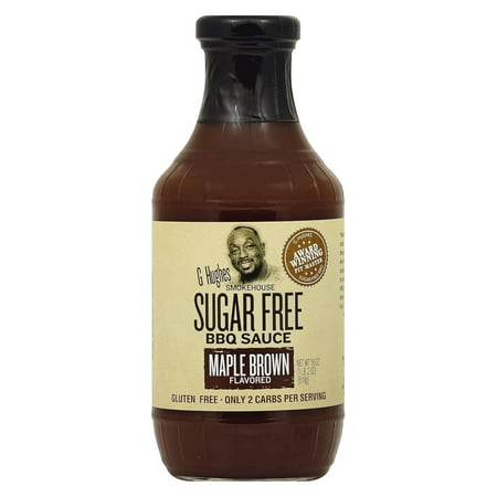 Pack of 6, G Hughes Sugar Free Maple Brown BBQ Sauce, 18 oz