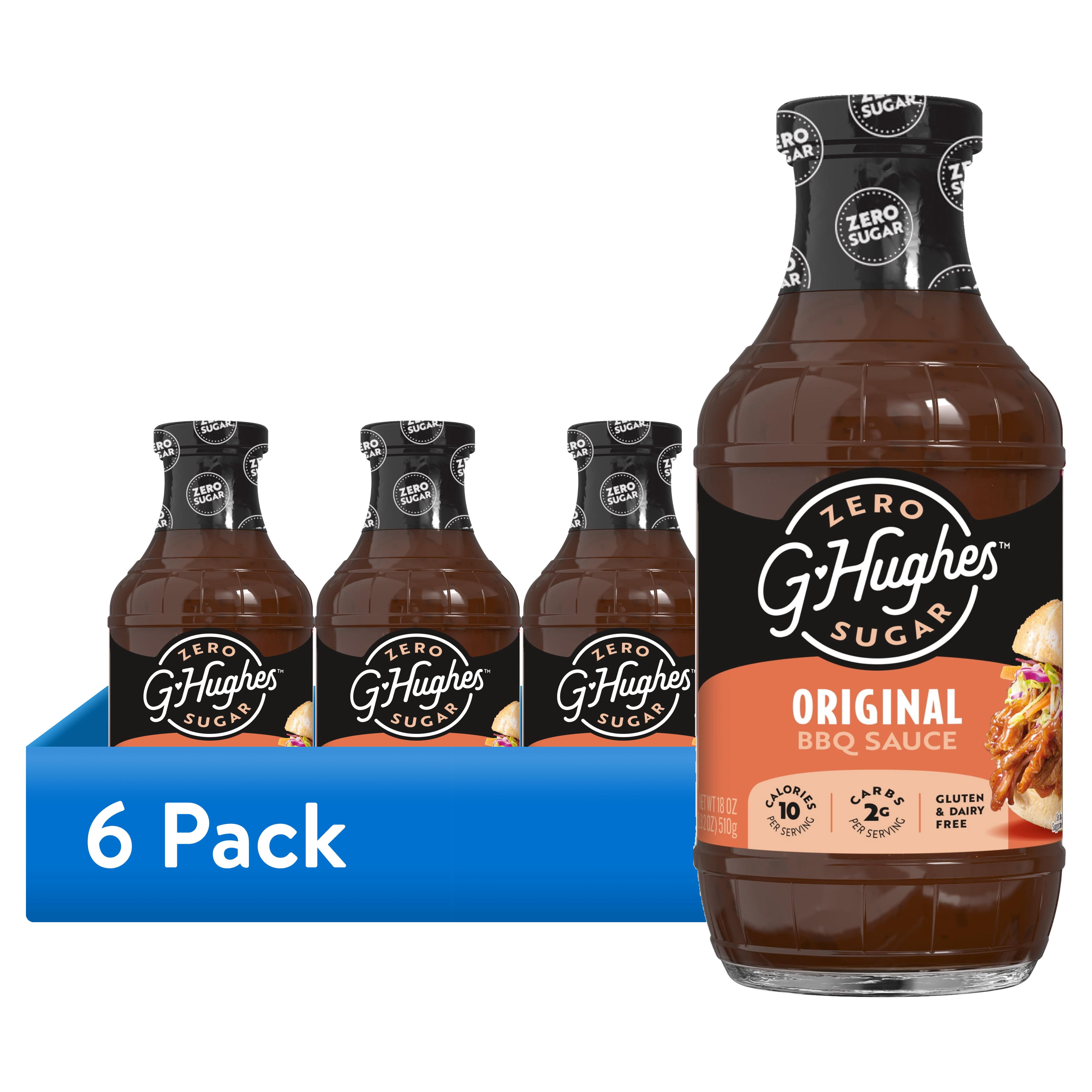 (6 pack) G Hughes Zero Sugar Original BBQ Sauce, 18 oz