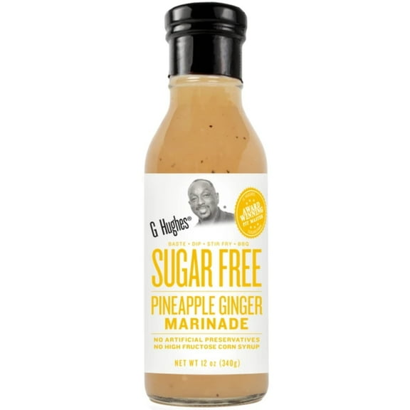 G Hughes - Pineapple Ginger Marinade Suger free - 12 Fo, Case of 6