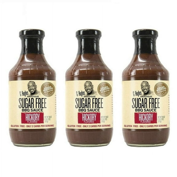G Hughes' Smokehouse Sugar-Free BBQ Sauce - Hickory Flavored Size: 3 Bottles