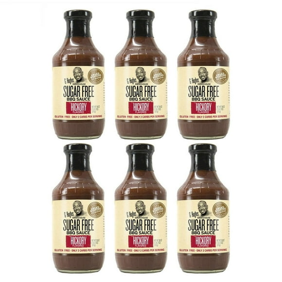G Hughes' Smokehouse Sugar-Free BBQ Sauce - Hickory Flavored Size: 6 Bottles