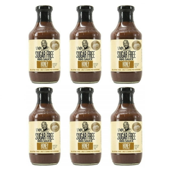 G Hughes' Smokehouse Sugar-Free BBQ Sauce - Honey Flavored Size: 6 Bottles