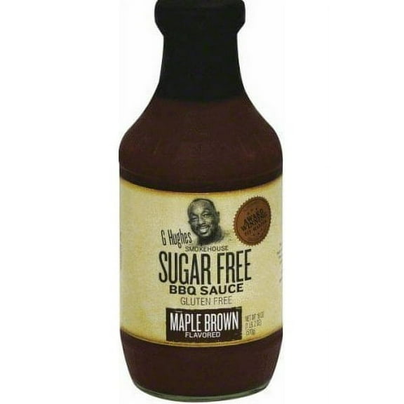 G Hughes Smokehouse Sugar Free BBQ Sauce Maple Brown -- 18 fl oz Pack of 2