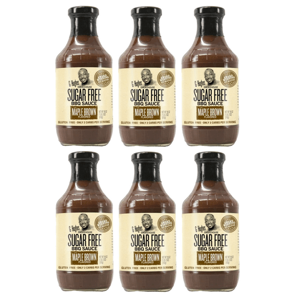 G Hughes' Smokehouse Sugar-Free BBQ Sauce - Maple Brown Flavored Size: 6 Bottles