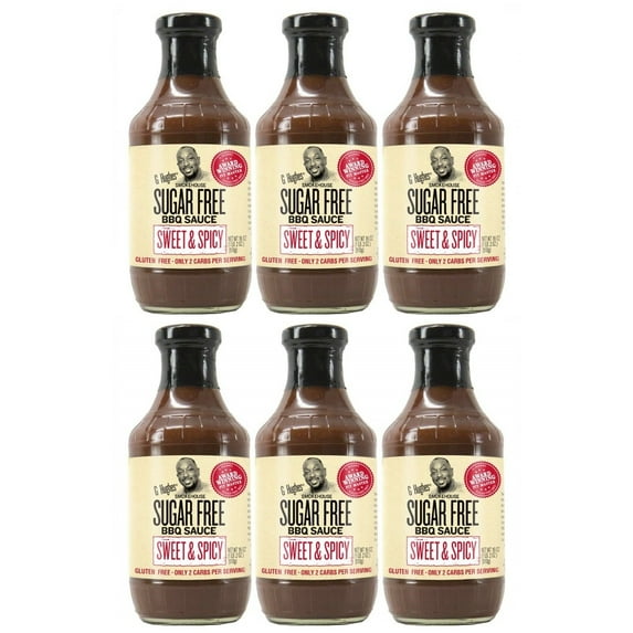G Hughes' Smokehouse Sugar-Free BBQ Sauce - Sweet & Spicy Size: 6 Bottles