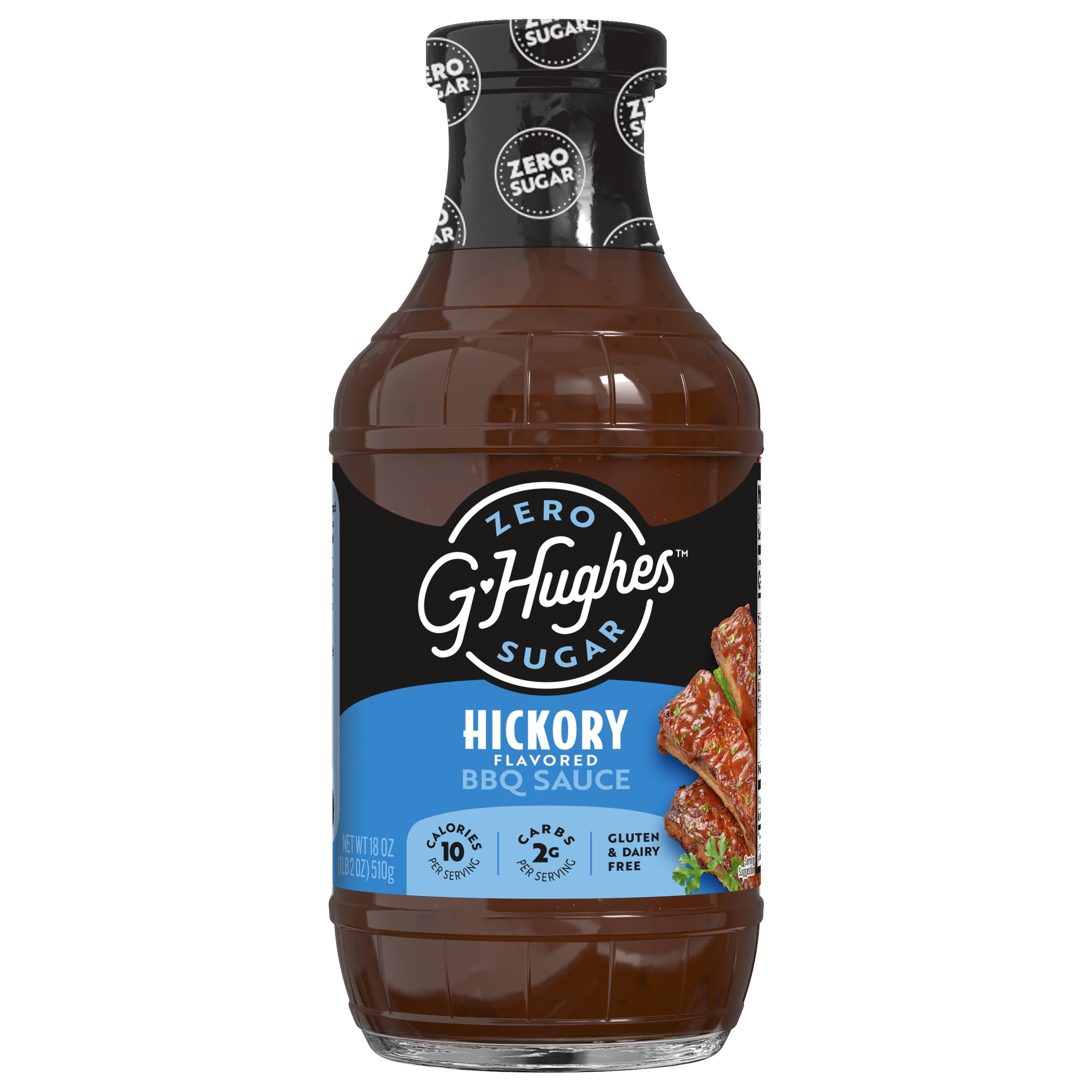 G Hughes Zero Sugar Hickory BBQ Sauce, 18 oz