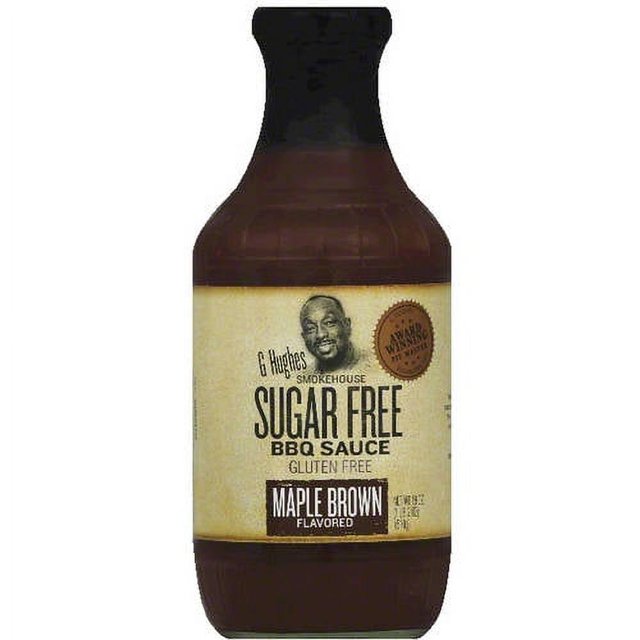 G Hughes Smokehouse Sugar Free Maple Brown Flavored BBQ Sauce, 18 oz