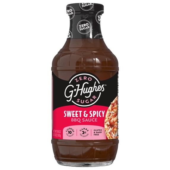 G Hughes Zero Sugar Sweet & Spicy BBQ Sauce, 18 oz